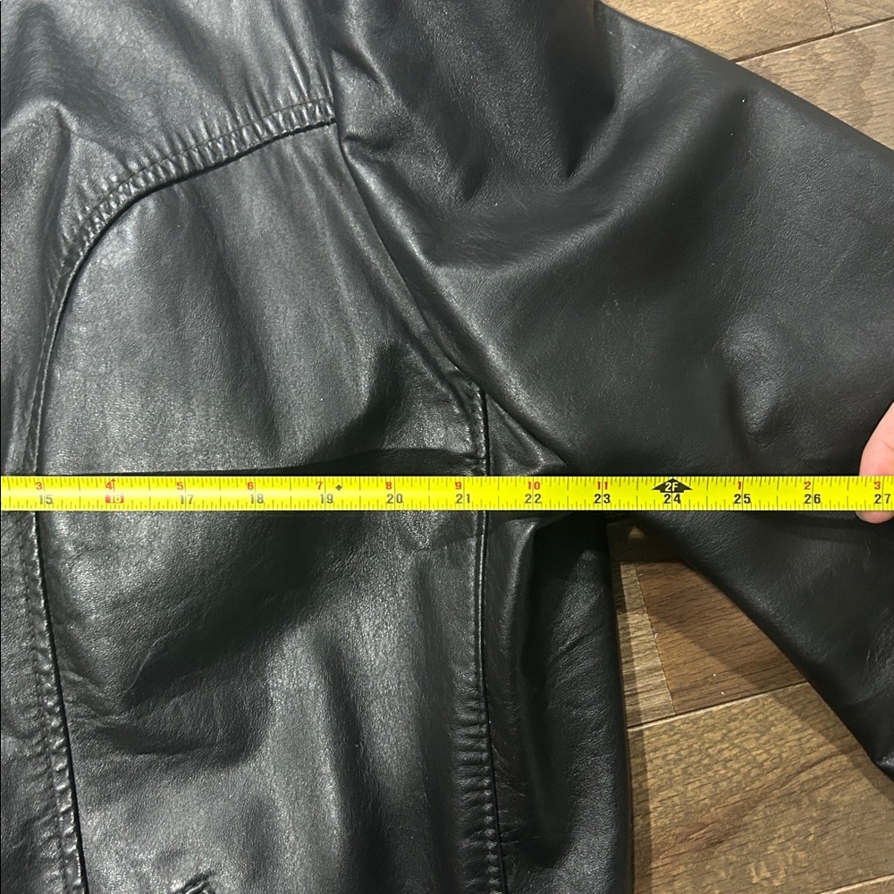 Vintage leather jacket biker jacket size Large heavy duty - Picture 12 of 13